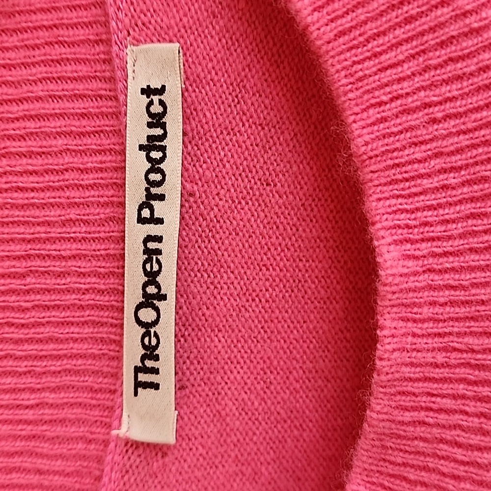 THE OPEN PRODUCT YY Pink Wool Sweater S Cut Out Distressed Korean Designer Rare - Picture 8 of 15